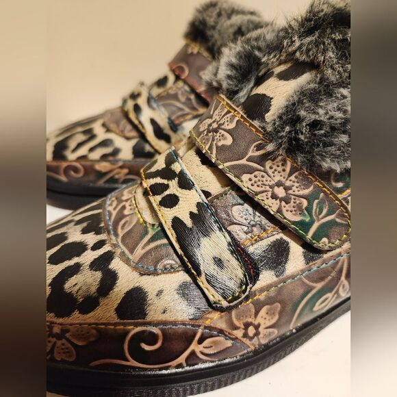 Brand New L’Artiste Spring Step "Lamya" Leather Fur-lined Mule Sz.7/37 Ret.$110 - Picture 9 of 12